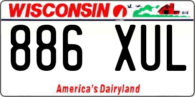 WI license plate 886XUL
