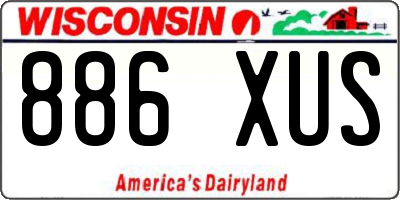 WI license plate 886XUS