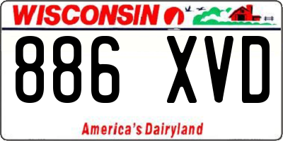WI license plate 886XVD