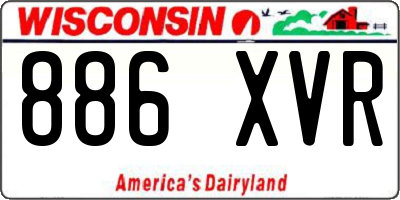 WI license plate 886XVR
