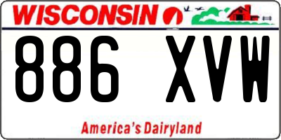 WI license plate 886XVW