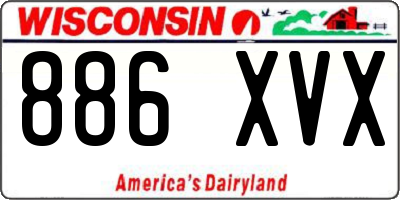 WI license plate 886XVX