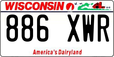 WI license plate 886XWR