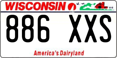 WI license plate 886XXS