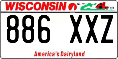 WI license plate 886XXZ