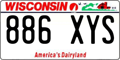 WI license plate 886XYS