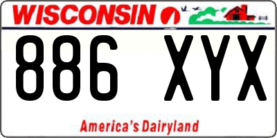 WI license plate 886XYX