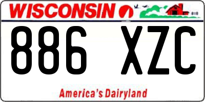 WI license plate 886XZC