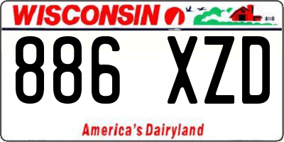 WI license plate 886XZD