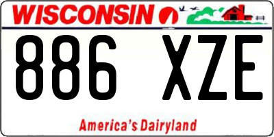 WI license plate 886XZE