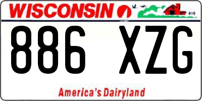WI license plate 886XZG