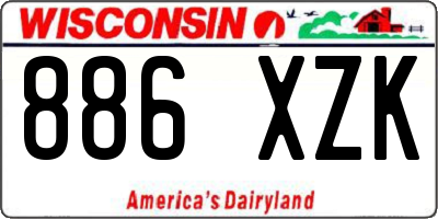 WI license plate 886XZK