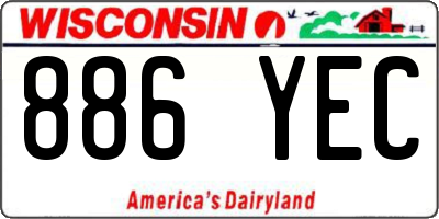 WI license plate 886YEC