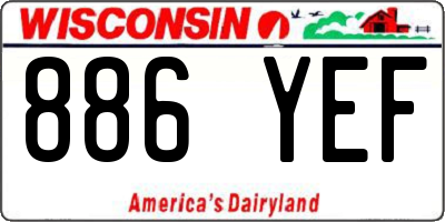 WI license plate 886YEF
