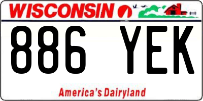 WI license plate 886YEK