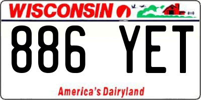 WI license plate 886YET