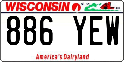 WI license plate 886YEW