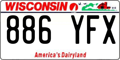 WI license plate 886YFX