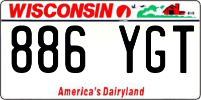 WI license plate 886YGT