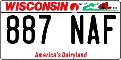 WI license plate 887NAF