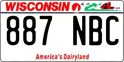 WI license plate 887NBC