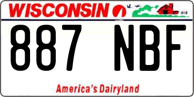 WI license plate 887NBF