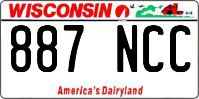 WI license plate 887NCC