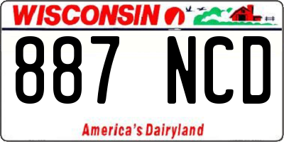 WI license plate 887NCD