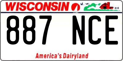 WI license plate 887NCE