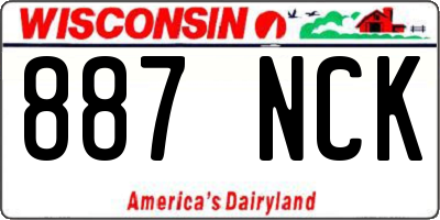 WI license plate 887NCK