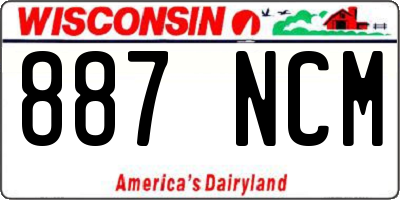 WI license plate 887NCM