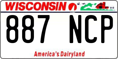 WI license plate 887NCP