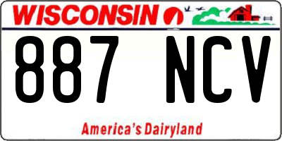 WI license plate 887NCV