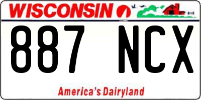 WI license plate 887NCX