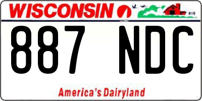 WI license plate 887NDC