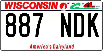 WI license plate 887NDK