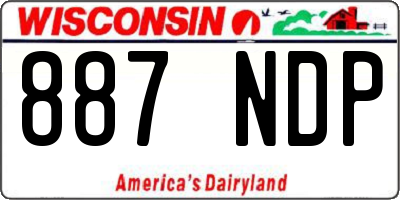 WI license plate 887NDP