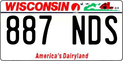 WI license plate 887NDS