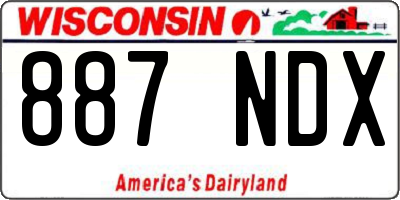 WI license plate 887NDX