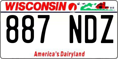 WI license plate 887NDZ