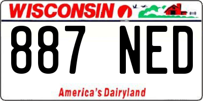 WI license plate 887NED