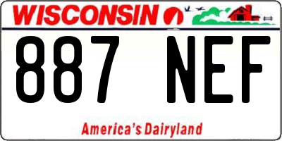 WI license plate 887NEF