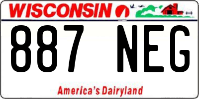 WI license plate 887NEG