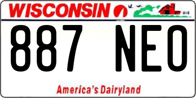 WI license plate 887NEO