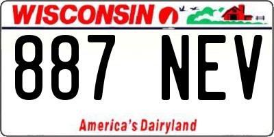 WI license plate 887NEV