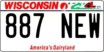 WI license plate 887NEW