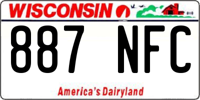 WI license plate 887NFC