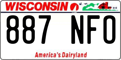 WI license plate 887NFO