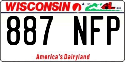 WI license plate 887NFP
