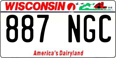 WI license plate 887NGC